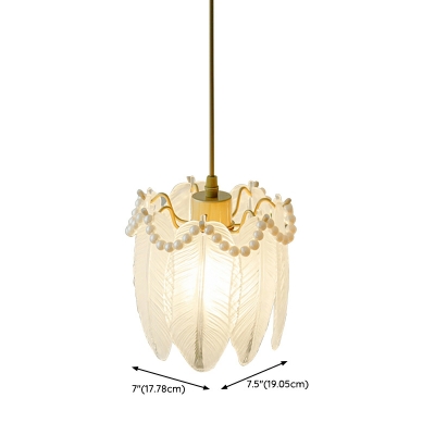 Feather Pendant Lighting Fixtures Modern Glass for Living Room