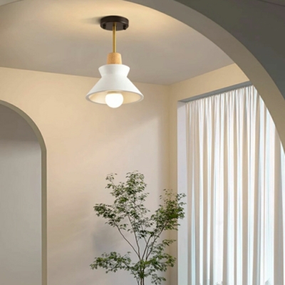 Modern Ceiling Light Wood Nordic Style Glass Flushmount Light