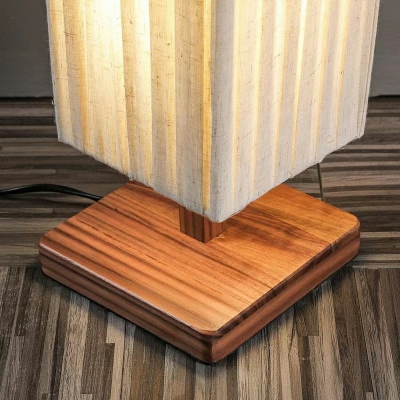 Modern Rectangle Floor Lamp Fabric White for Living Room
