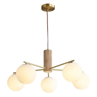 Modern Style Chandelier Glass Wood Chandelier for Dining Room