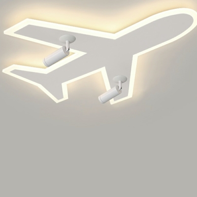 Contemporary Pendant Light Plane Shape Wrought Iron Flushmount Light