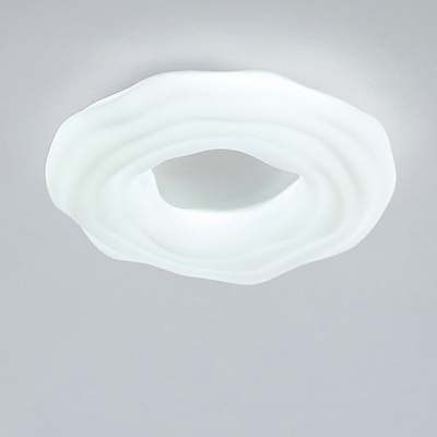 Cookie Shape Flush Mount Ceiling Light Fixtures Modern Plastic for Living Room