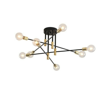 Industrial Style Wrought Iron Chandelier Simple Glass Pendant Light