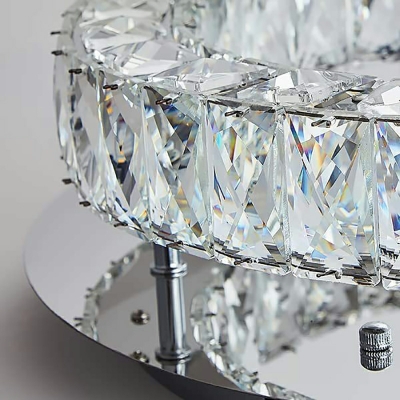 LED Contemporary Round Crystal Iron Ceiling Lights
