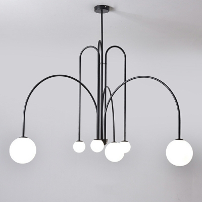 Metal Modern Chandelier Lighting Fixtures Molecular 6-Light for Living Room