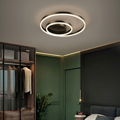 Modern Circular Ring Flush Mount Ceiling Lighting Fixture Metal for Living Room