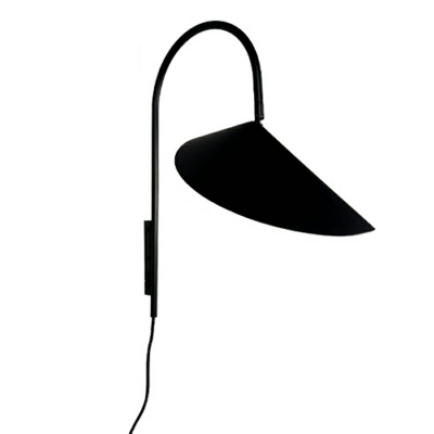 Modern Wall Mounted Reading Lights Metal Curved Arm for Bedroom