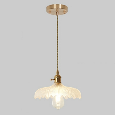 1 Light Unique Shape Industrial Glass Down Lighting Pendant in Clear