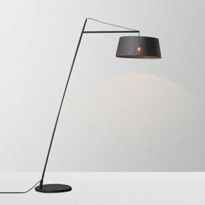 Contemporary Style Black Simple Floor Lamp with Black Shade for Living Room
