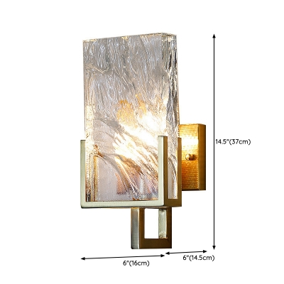 Modern Crystal Wall Mounted Light Fixture Rectangular for Living Room