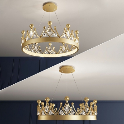 Contemporary Style Chandelier Glass Crown Chandelier for Dining Room