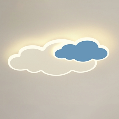 LED Contemporary Pendant Light Cloud Shape Wrought Iron Flushmount Light