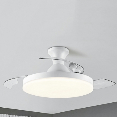Round Acrylic Ceiling Fan Lights 1-Light Modern for Living Room