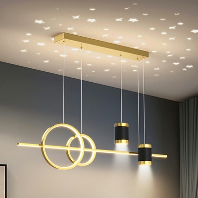 Unique Shape 5 Lights Metal Pendant Lighting Fixtures for Dining Room