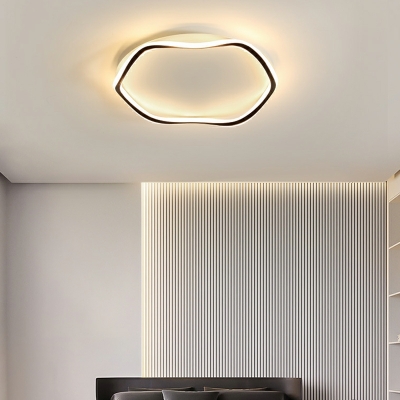 1 Light Line Shape Flush Mount Chandelier Lighting for Living Room