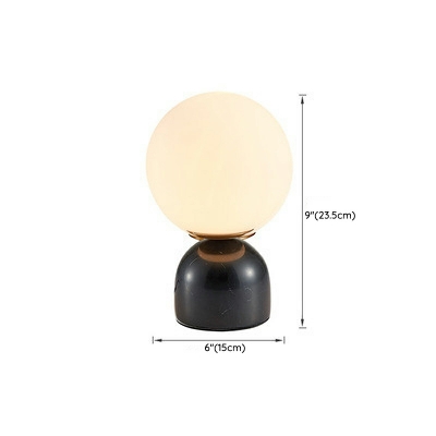 1 Light Modern Style Round Shape Glass Table Lamp for Bedroom