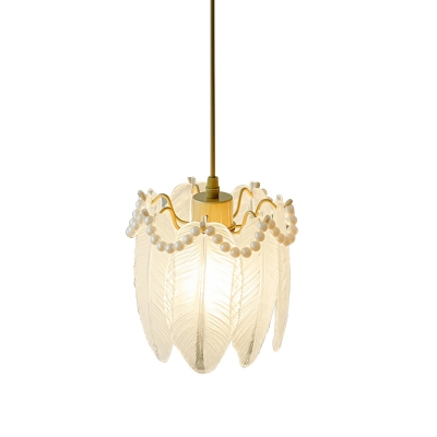 Feather Pendant Lighting Fixtures Modern Glass for Living Room