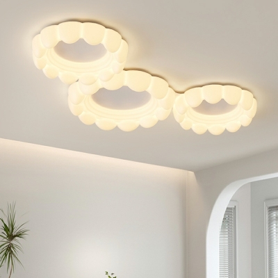 LED Contemporary Pendant Light Flower Shape Wrought Iron Ceiling Light