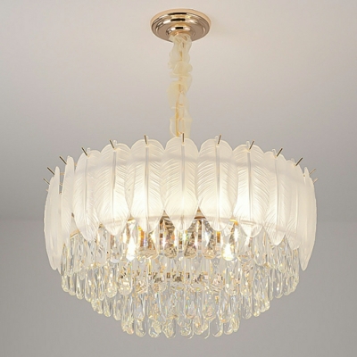 Traditional Layered Chandelier Lighting Fixtures Crystal Rectangle for Living Room