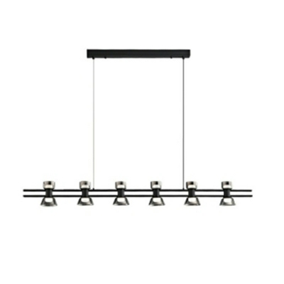 Industrial Style Wrought Iron Chandelier Simple Glass Island  Light for Dining Room