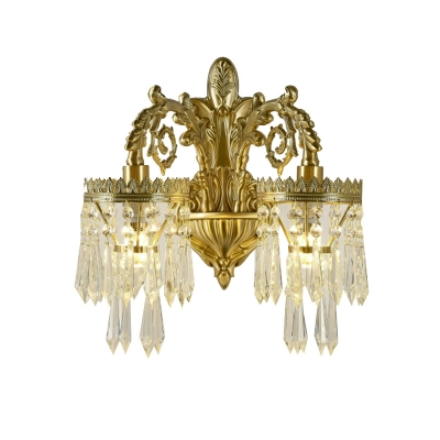 Modern Unique Shape Wall Mounted Vanity Lights Crystal Gold for Bathroom