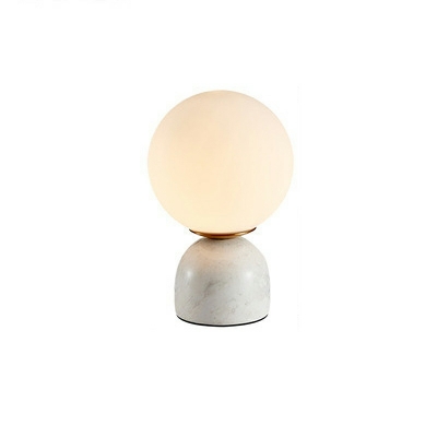 1 Light Modern Style Round Shape Glass Table Lamp for Bedroom