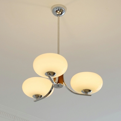 Modern Chandelier Lighting Fixtures Opaque Milk Glass with Shade for Living Room