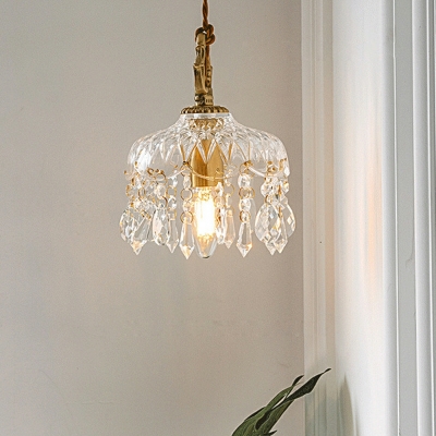 Modern Clear Glass Wall Mounted Light Fixture With Clear Glass Drops for Bed Room
