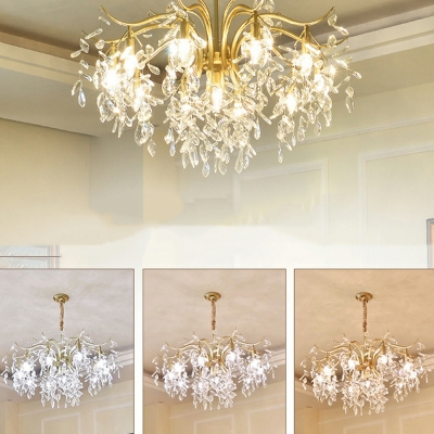 Teardrops Chandelier Lighting Fixtures Traditional Crystal Drip for Living Room