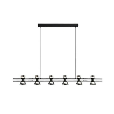 Industrial Style Wrought Iron Chandelier Simple Glass Island  Light for Dining Room