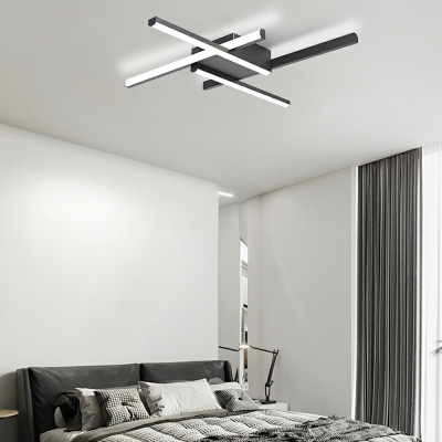 Linear Metal Flush Mount Ceiling Light Fixture Modern for Bed Room