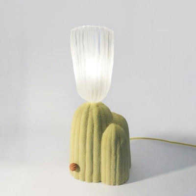 1 Light Modern Style Cactus Shape Glass Table Lamp for Bedroom