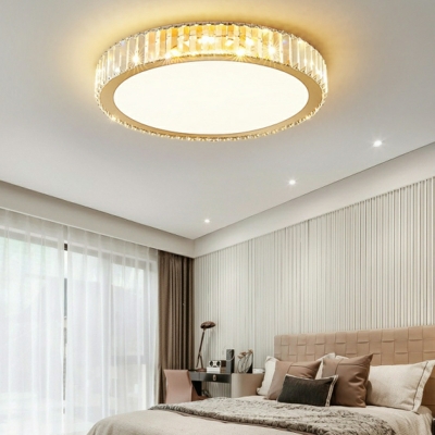 K9 Crystal Flush Mount Ceiling Light Fixture Modern Gold for Bed Room
