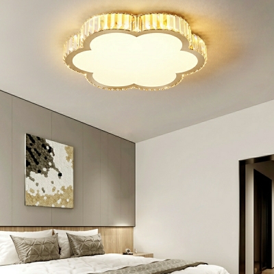 LED Contemporary Crystal Gold Flush Mount Ceiling Lights