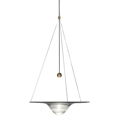 Modern Style Unique Shape 1 Light Glass Down Lighting Pendant in Clear