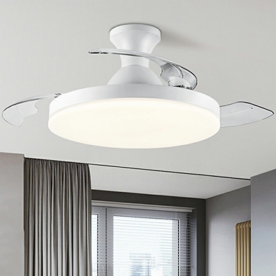 Round Acrylic Ceiling Fan Lights 1-Light Modern for Living Room