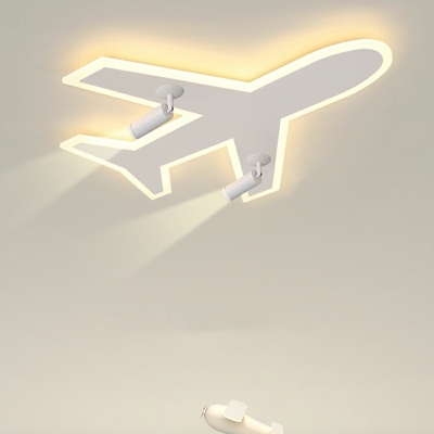 Contemporary Pendant Light Plane Shape Wrought Iron Flushmount Light