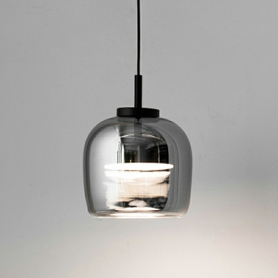 Minimalist LED Ceiling Flush Mount Light Black  Flush Lamp with Glass Shade