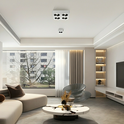 Modern Geometric LED Flush Mount Ceiling Light for Residential Use