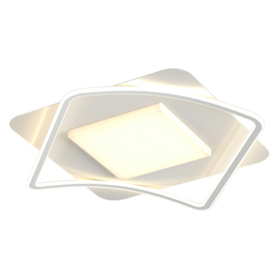 Modern White Flush Mount Ceiling Light with LED Bulbs - Perfect for Residential Use