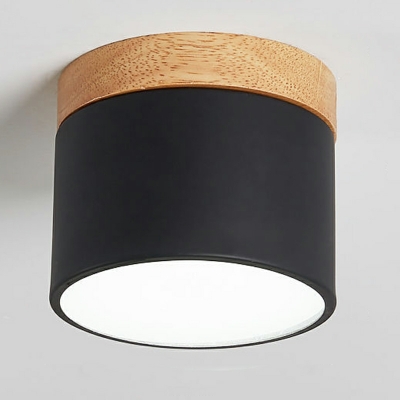1-Light Macaron Flush Mount Light  Round Shape Metal Ceiling Light