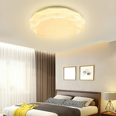 Geometric Acrylic LED Flush Mount Ceiling Light with Clear Shade for Modern Home