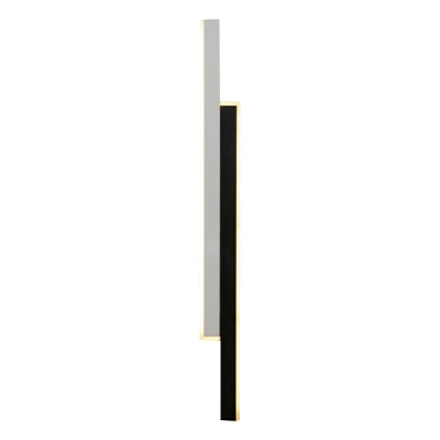Modern Black Linear Hardwired 2-Light Wall Sconce with White Acrylic Shade