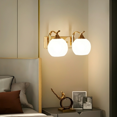 Modern Frosted Glass Wall Sconce with Ambient White Light and Dual Lighting