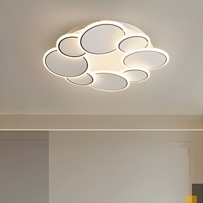 Modern LED Ceiling Lights with White Acrylic Shades and Direct Wired Electric Power Source in White