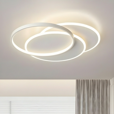 Modern LED Flush Mount Ceiling Light in White with Metal Material