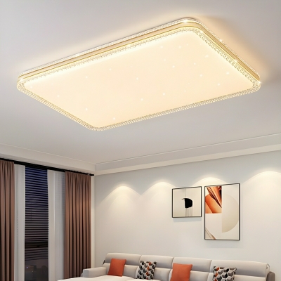 Modern LED Flush Mount Ceiling Light with White Acrylic Shade - Perfect for Residential Use