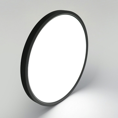 Modern Metal Flush Mount Ceiling Light with White Acrylic Shade - 1 Light, Circle Shape