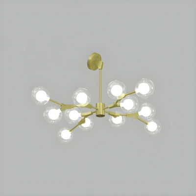 Contemporary Sputnik Chandelier with Opalescent Glass Shades