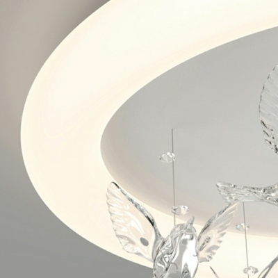 Modern Style Ceiling Light  Nordic Style Rudder Flushmount Light for Kid's Bedroom in White
